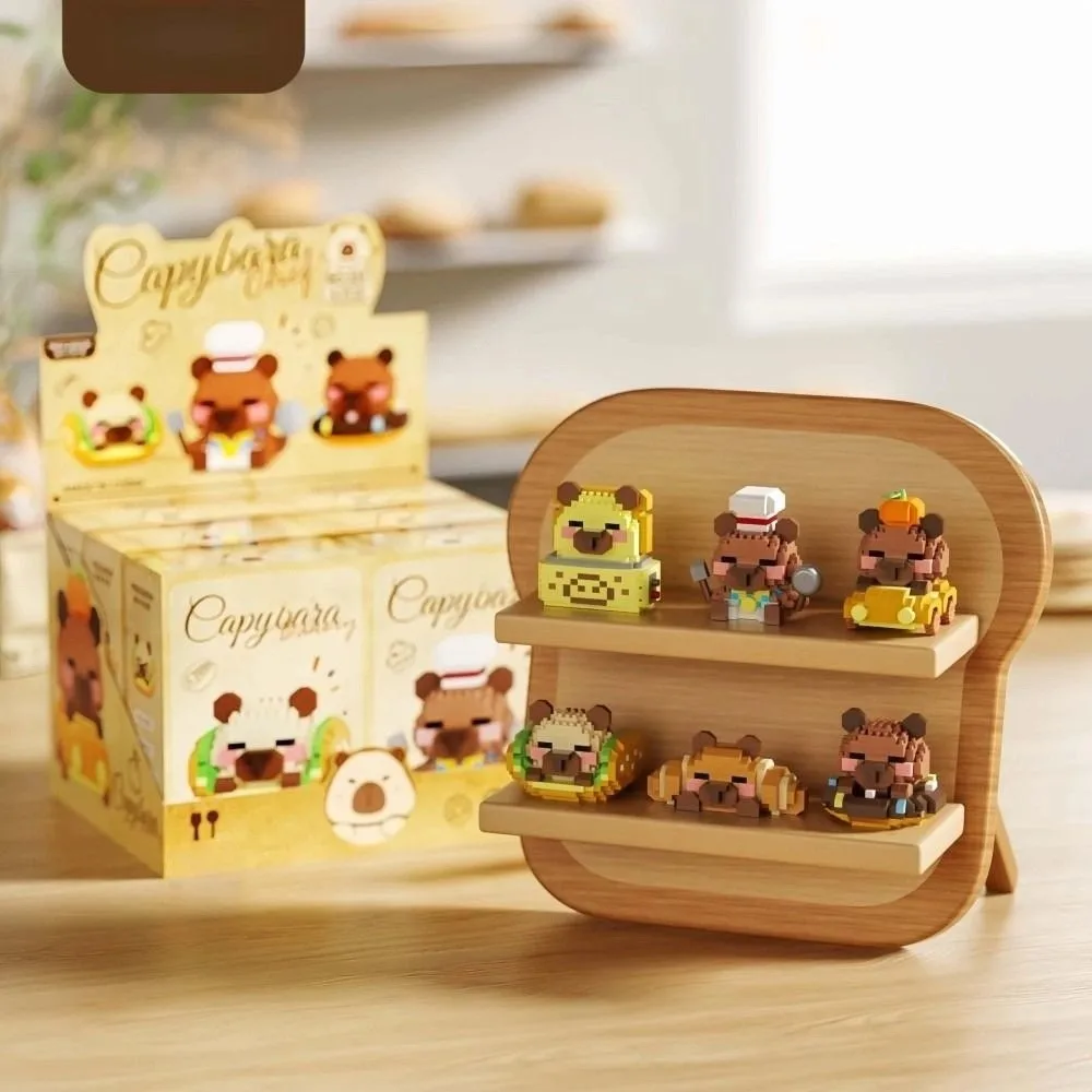 Mini bloques de construcción de capibara, diseño de perro con diseño de dibujos animados, rompecabezas, bloques de construcción, animales bonitos, figuras de Micro capibara de plástico