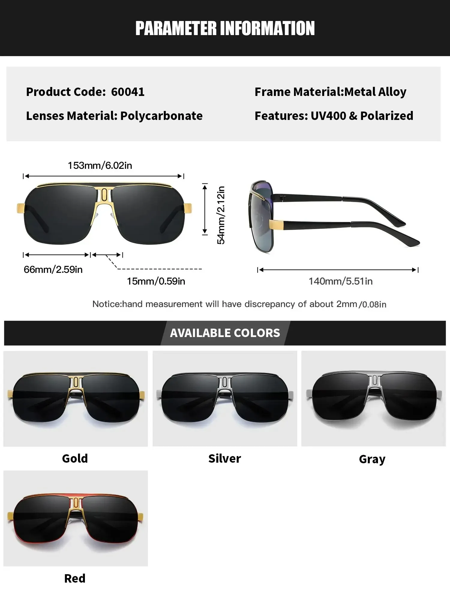 RoyalHot الرجال النساء الاستقطاب سبيكة مربع المتضخم إطار النظارات الشمسية القيادة نظارات شمسية ظلال Oculos Masculino الذكور 60041