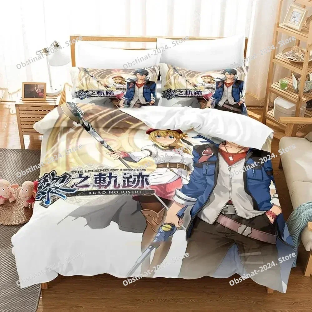 

3D Anime The Legend Of Heroes Bedding Set Printed Bed Set Duvet Cover Sheet Pillowcase Bed Full Quilt Cover Soft Queen King Size