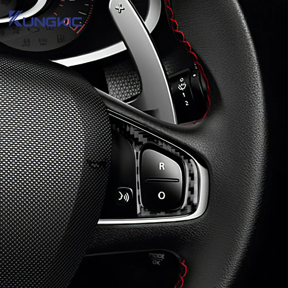 Picture 4: Real Soft Carbon Fiber Sticker For Renault Clio 4 2013 2014 2015 2016 2017 2018 LHD RHD Car Steering Wheel Button Frame Panel
