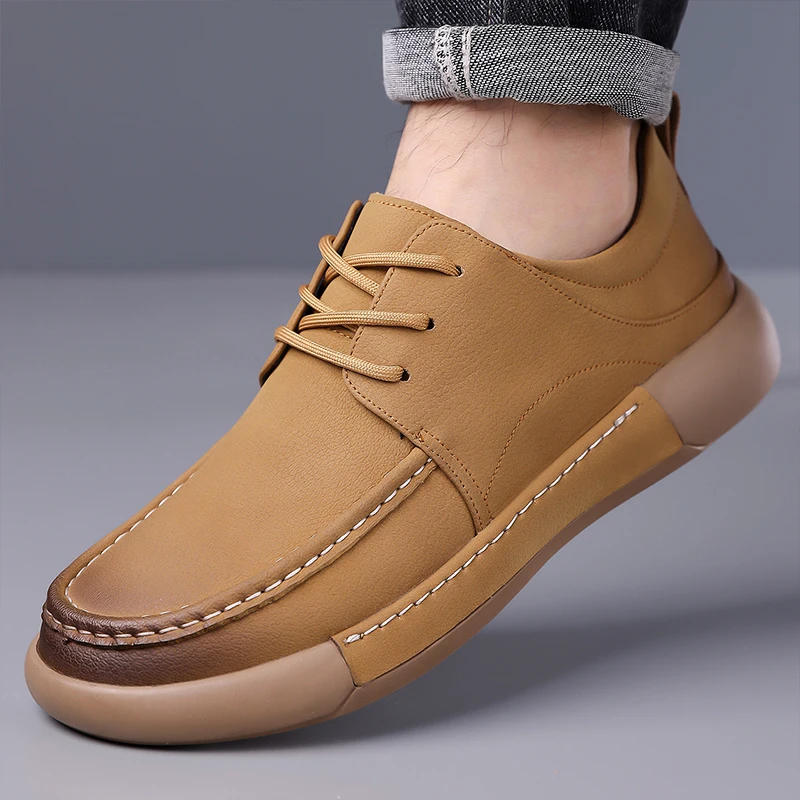 

Brand Business Office Versatile Leather Shoes Quality Soft Comfort Lace Up Oxford Shoes Men's Non Slip Flat Bottom Driving Shoes