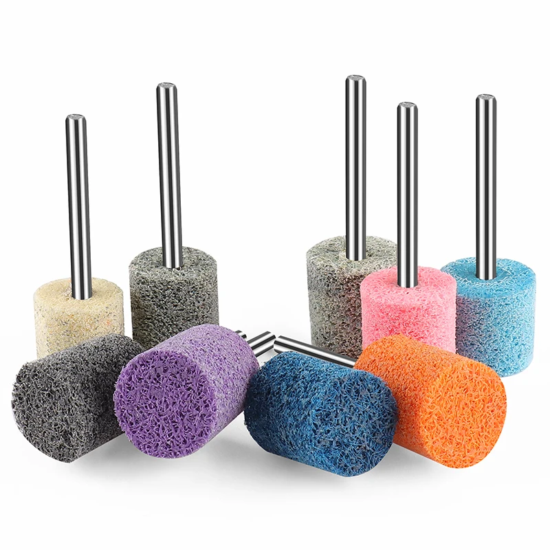 Handle Fiber Grinding Head Nylon Polishing Wheel Grinding Head T-shaped Metal Rust Removal Wood Deburring Flower Head