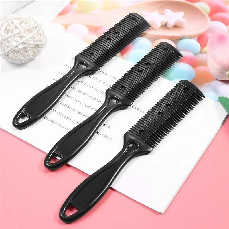 1pc Hair Cutting Comb Hair Brushes with Razor Blades Hair Trimmer Cutting Thinning Tool Professional Styling Barber Cutter