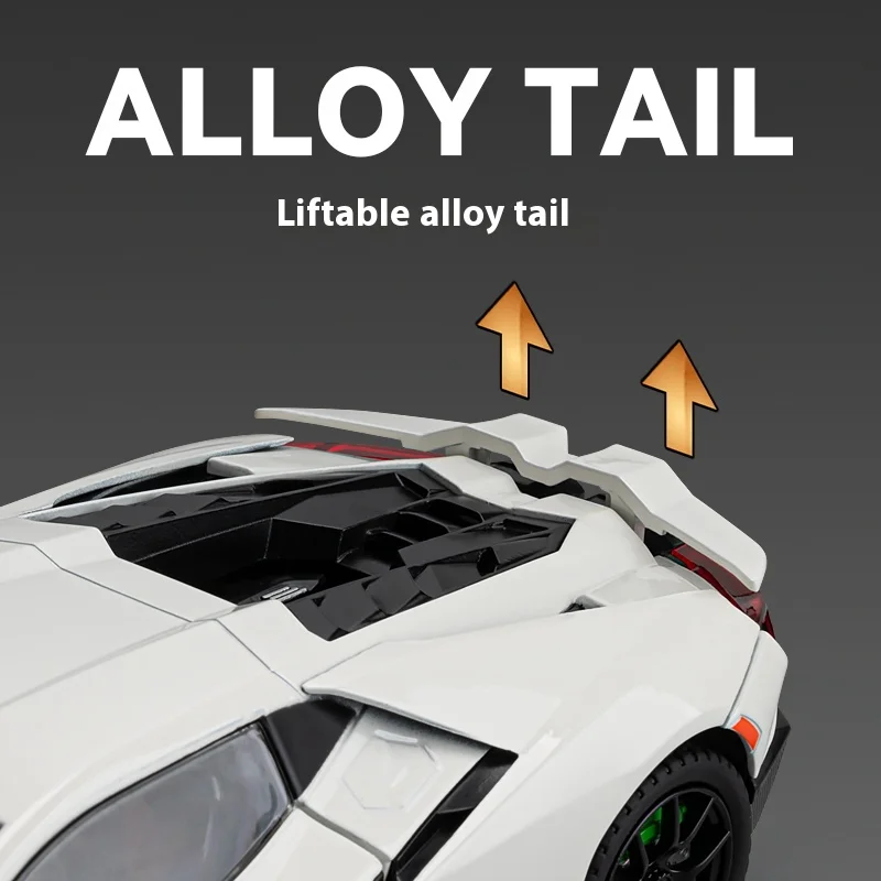 1:24 Revuelto 합금 자동차 모델, 소리와 빛이있는 어린이 장난감 자동차, 스포츠카 컬렉션 장식품, 소년을위한 선물