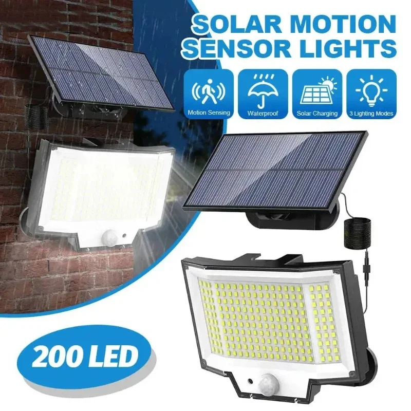 200led-outdoor-solar-light-with-motion-sensor-remote-control-ip65-waterproof-for-garage-security-wall-light-garden-wall-light