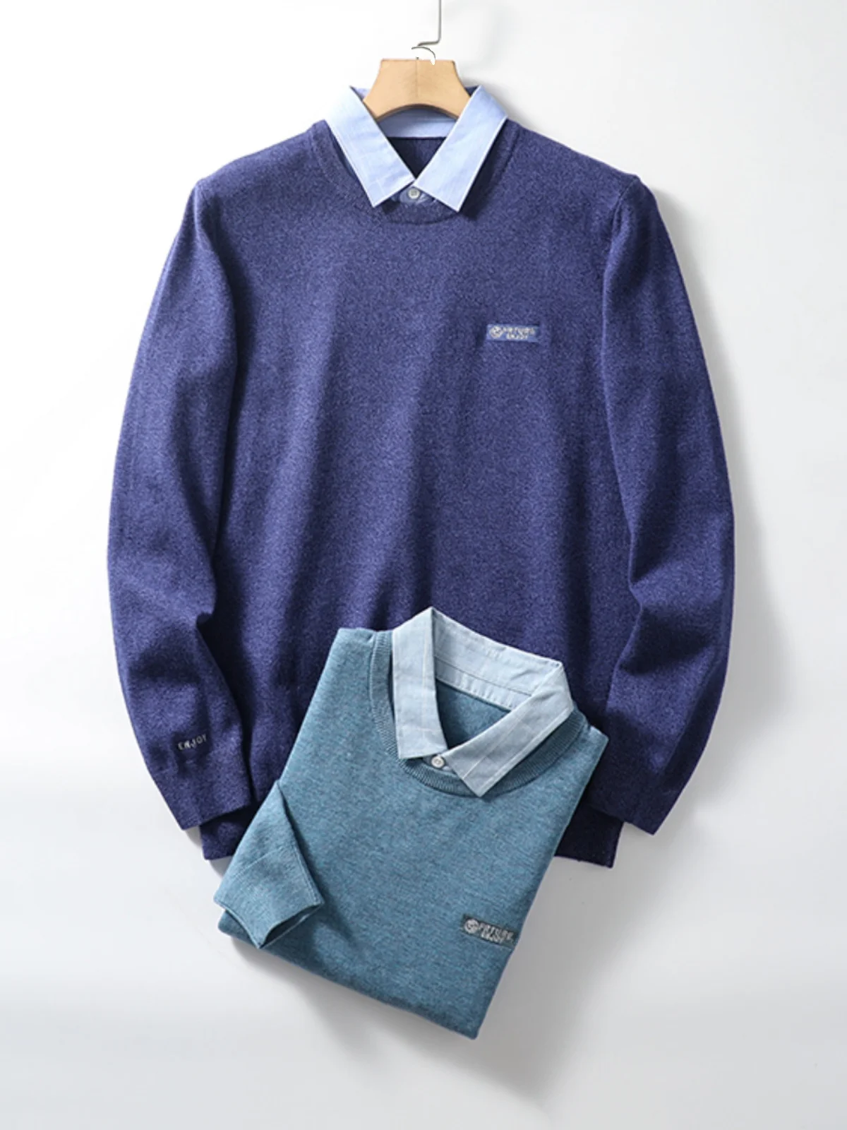 

Серия Neat Busin! Модный мужской повседневный трикотажный свитер с воротником-стойкой, осенний, с длинным рукавом, классический стиль, городской тренд