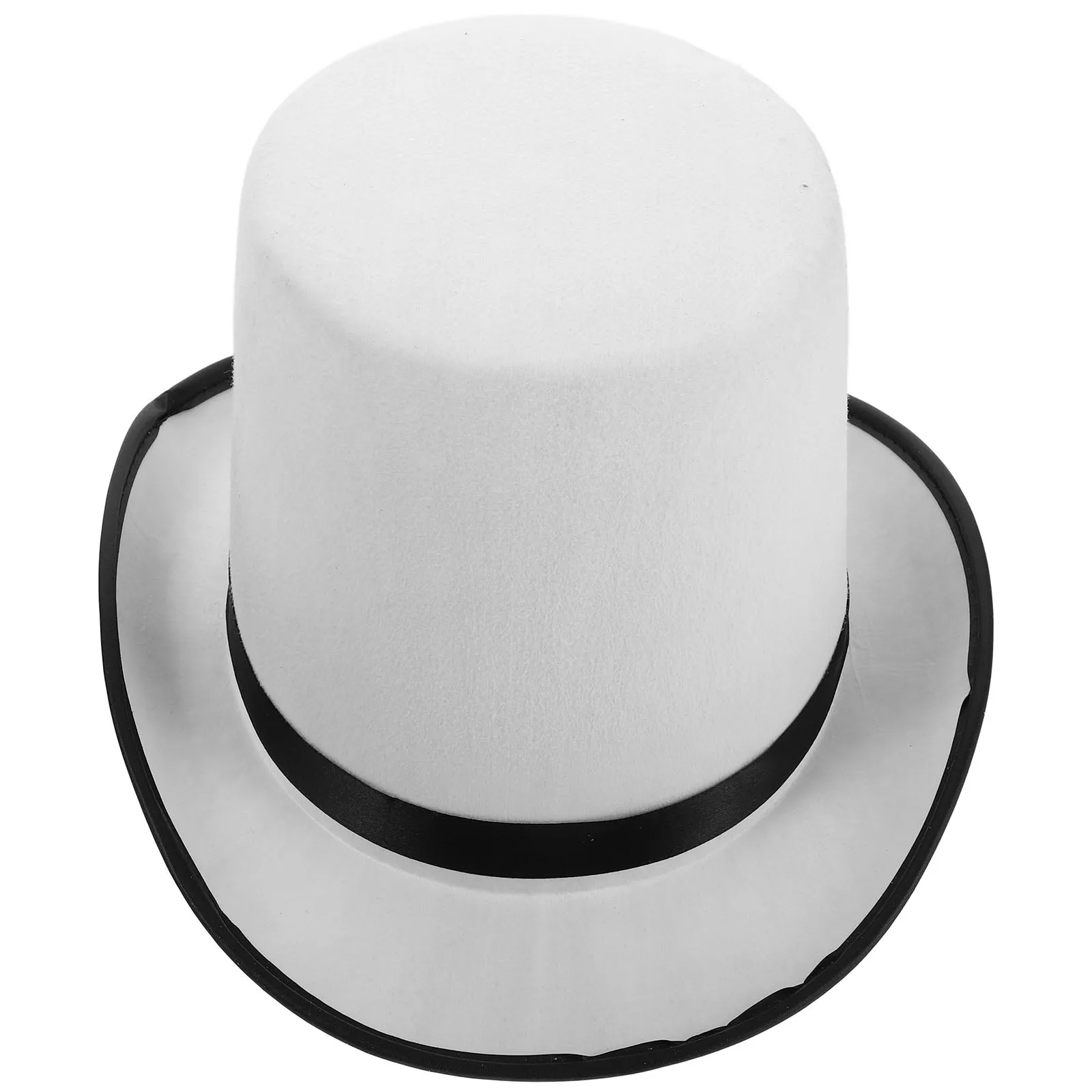 

White Felt Hat for Men Classic Magician Costume Accessory Halloween Party Steampunk Adult Men's Hat