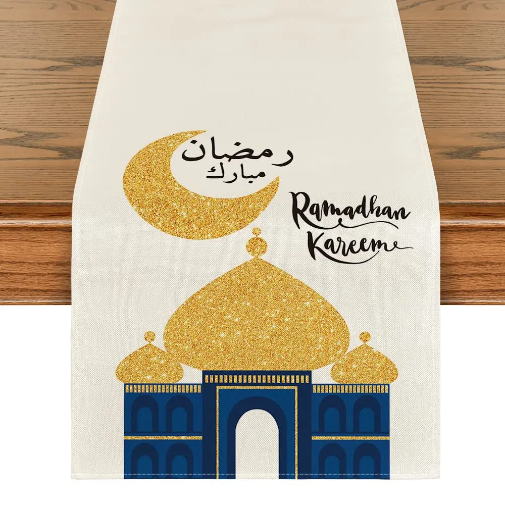 

Ramadan Table Runner for Home Party Decor, Bling Bling, Moon and Star, Holiday, Kitchen, Dining Table Runners, Holiday