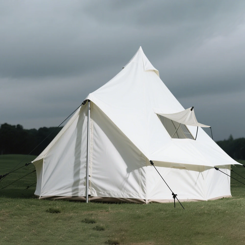 เต็นท์ทรงปิรามิดผ้าใบพกพา STLF รุ่นดีลักซ์ กันน้ำ สำหรับตั้งแคมป์กลางแจ้งและซ่อนตัวล่าสัตว์ สะดวกสบายและใช้งานได้จริง