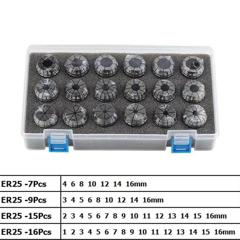 ER25 Spring Clamps ER25 M12 1PCS ER25 Wrench 1PCS Collet Chuck Morse Holder Cone for CNC Milling Lathe Tool Set