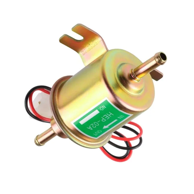 12V HEP-02A Gold Fuel Pump Brand New 12V Universal 2.5-4PSI Gas Diesel Inline Low Pressure Electric Fuel Pump