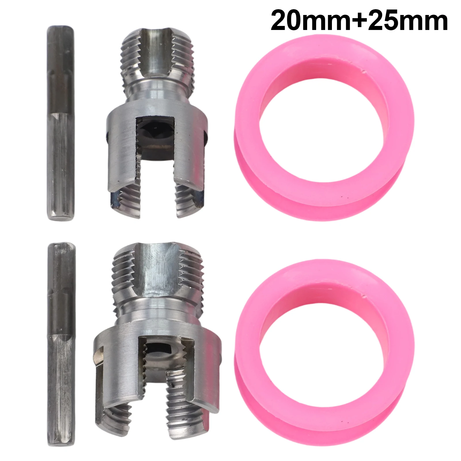 Gray Metal 20MM+25MM Water Pipe Threader Internal External Opener For PPR PVC Pipe Tapping Tool Plumbing Drill Bit Kit