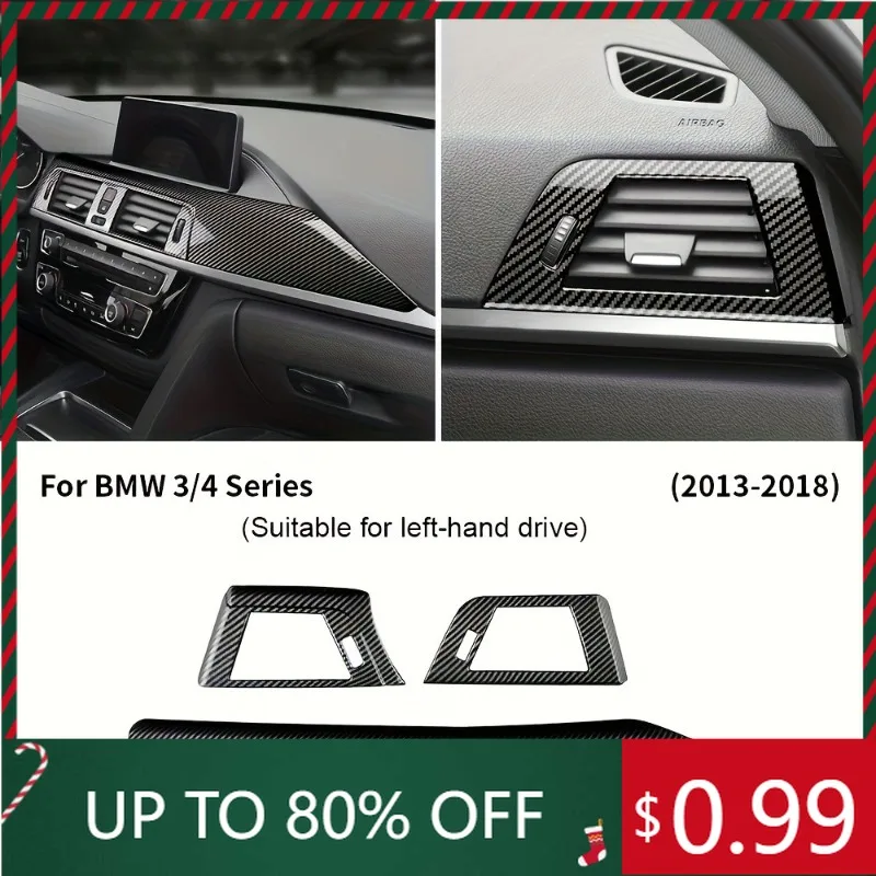 

Для BMW F30 F31 F32 F33 F34 F36 2013-2018 3 4 серии ABS углеродное волокно приборная панель автомобиля вентиляционное отверстие крышка Stic внутренние наклейки