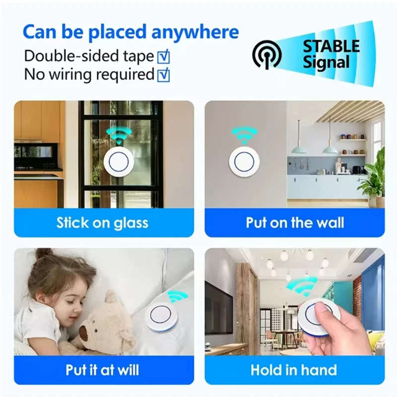 10A WIFI Switch Smart Home 433MHz Relay Module 1/2/3 Gang Wireless Wall Switch Mini Round Button Panel Switch Voice Control