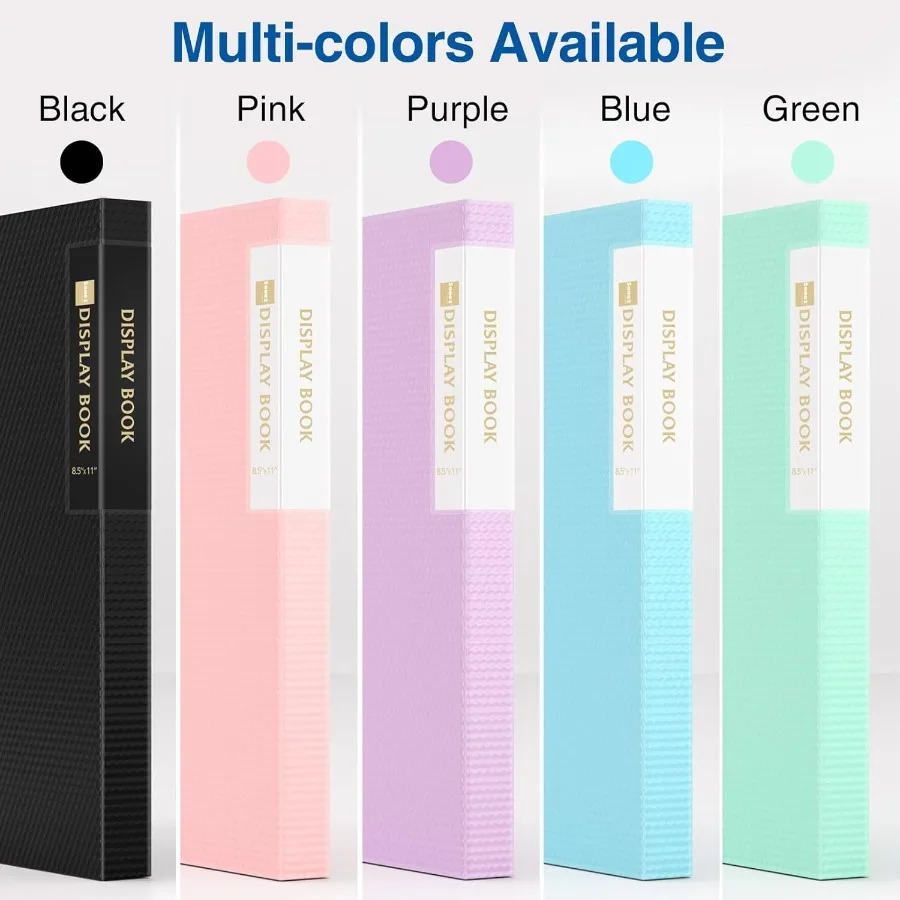 플라스틱 슬리브가 있는 30포켓 바인더 8.5x11 헤비 듀티 아트 포트폴리오 폴더 투명 시트 보호 디스플레이 60페이지 프레젠타