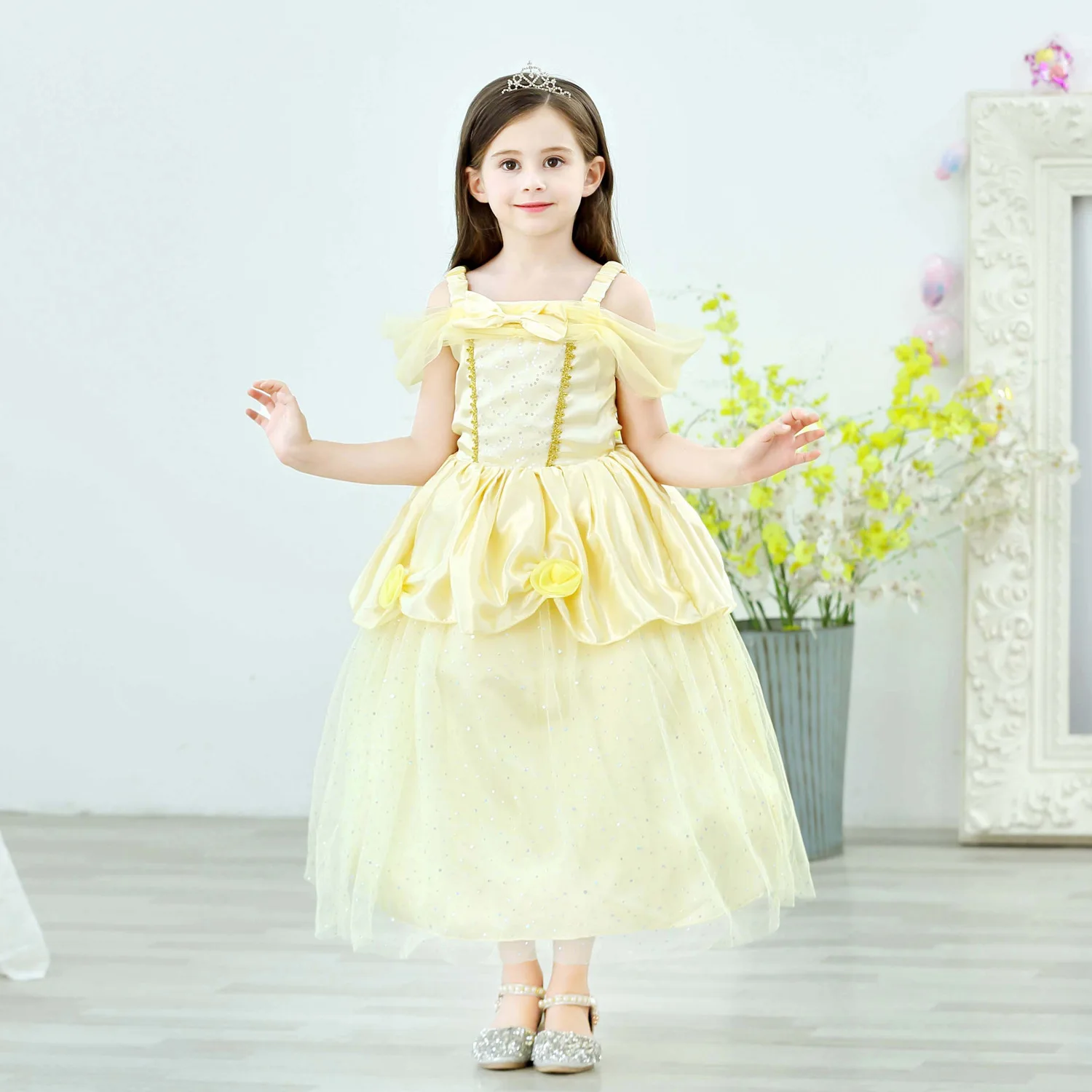 Girl Belle Princess Dress Kids Beauty and The Beast Costume Girl Baby Christmas Princess Birthday Party Fancy Dress 2-10 Years