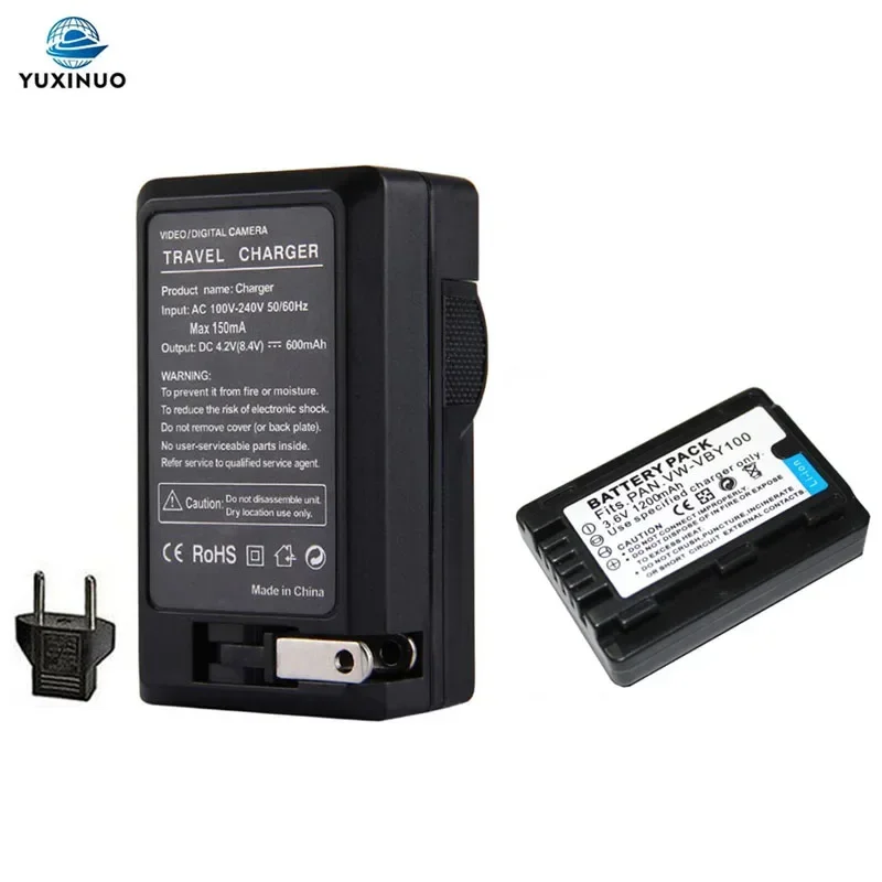 

1200mAh VW-VBY100 VWVBY100 Camera Camcorder Battery + AC Charger For Panasonic HC-V130 HC-V130K HC-V201 HC-V201K HC-V110 HC-V106