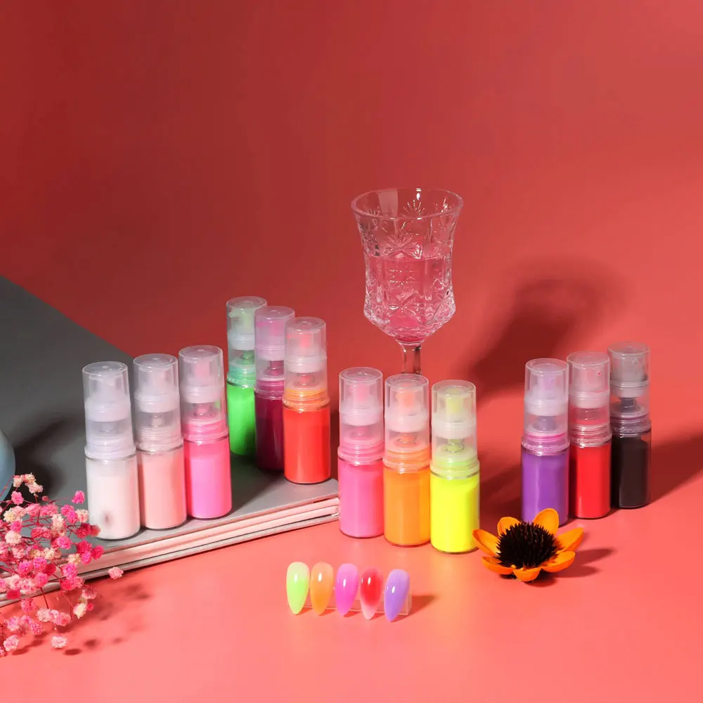 I più venduti Ombre Spray Powder Nail Art Pastel Neon Gradient Effect Pigment Glitter Shiny Powder forniture per unghie professionali novità