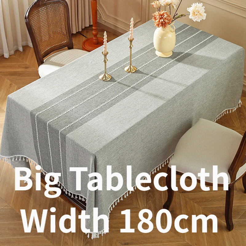 Restaurant cotton linen large tablecloth hotel conference event exhibition office table mat rectangular table cover 300cm 180cm