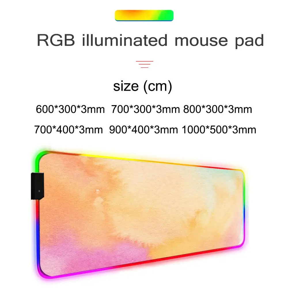 art color painting Mouse Pad Gamer Rgb Desk Mat Back Light Led Mousepad Setup Gaming Accessories Deskmat Big Mousepad Backlight