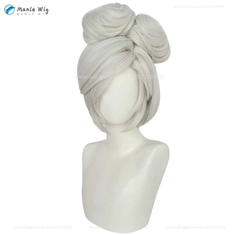 Gioco Purah parrucca Cosplay parrucche Costume Purah Link corto argento bianco con panini capelli sintetici resistenti al calore parrucche Anime +