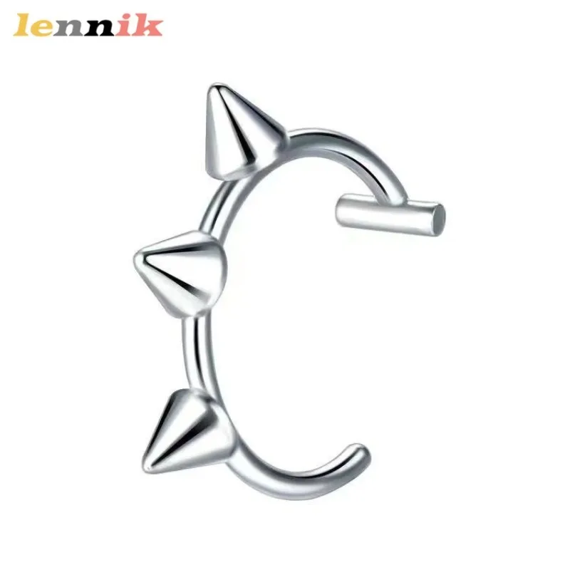 حلقة شفاه مزيفة بدون ثقب، مشبك شفاه من الفولاذ التيتانيوم لا يسبب الحساسية، مجوهرات شفاه لحفلات النادي، مسمار شفاه مغناطيسي أنيق 2025 جديد