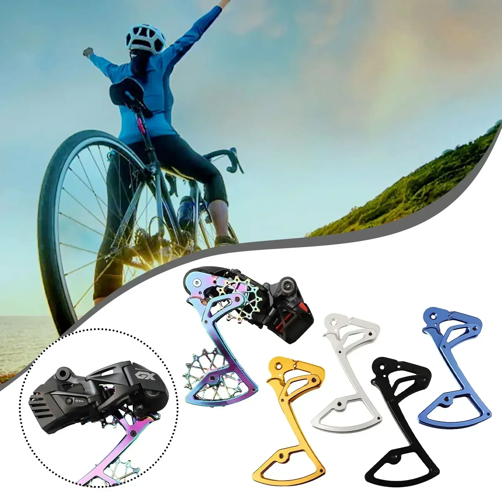 1×Bike Rear Derailleur Inner Plate For Garbaruk- Aluminum-Alloy Bicycle Derailleur Cage Guide Wheels Holder Bicycle Accessory