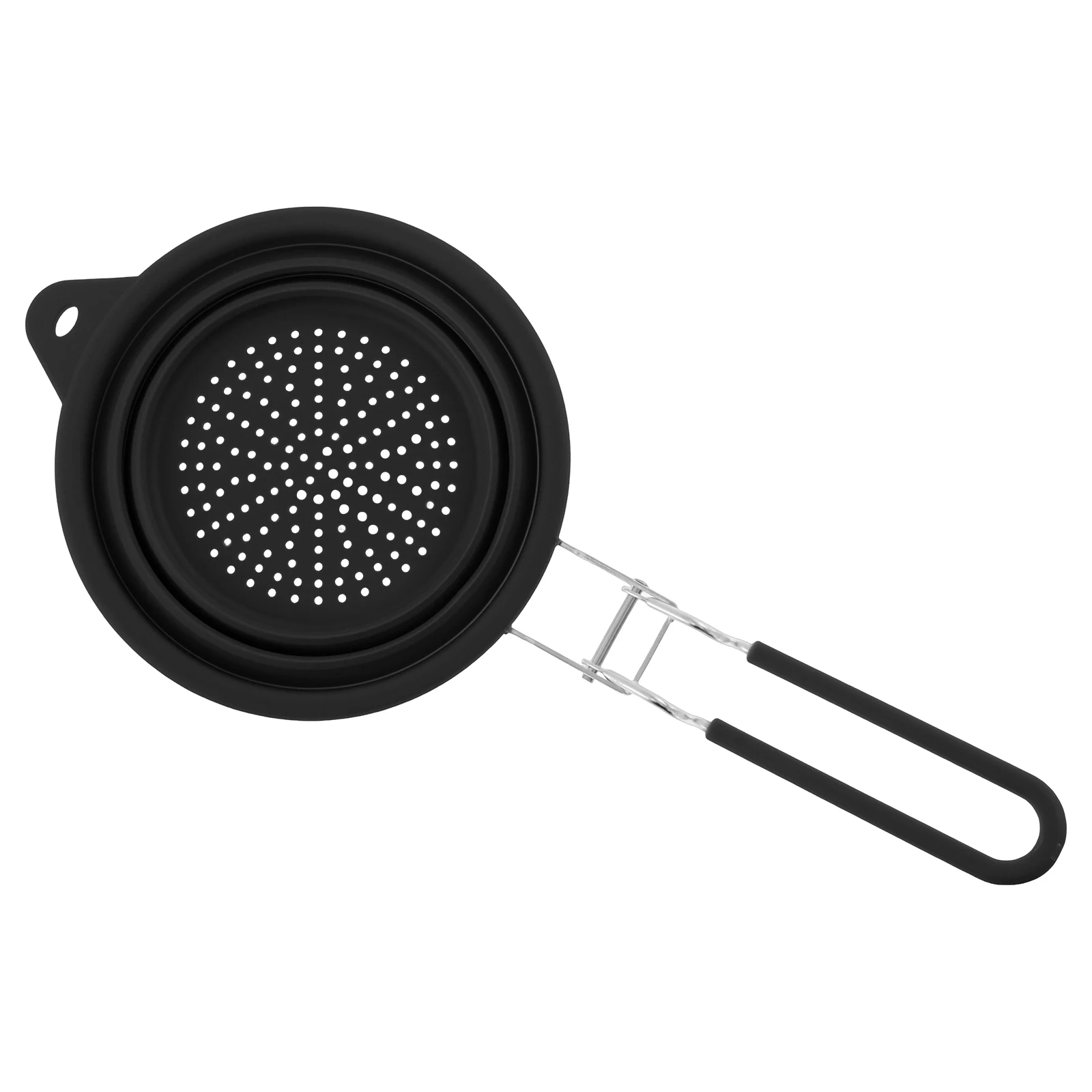 Zusammenklappbares Silikon-Sieb mit Griff, hitzebeständiges, zusammenklappbares Sieb, Mehrzweck-Sieb