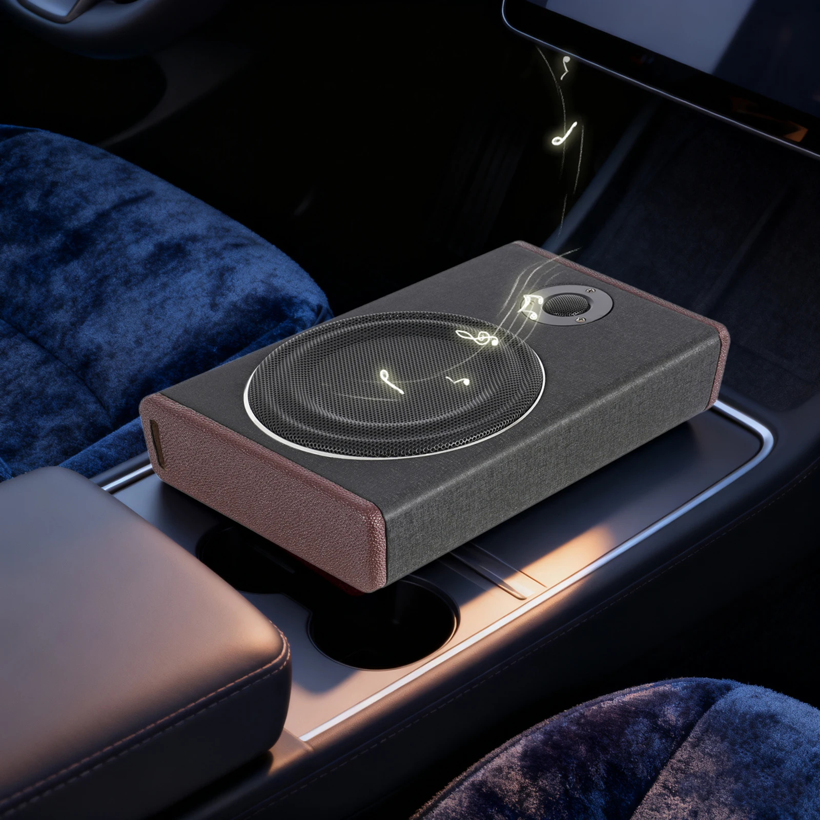 Untersitz-Auto-Subwoofer, 600W Schlanker Aktiver Subwoofer, Flaches Bass-System für LKWs und Fahrzeuge mit Fernbedienung