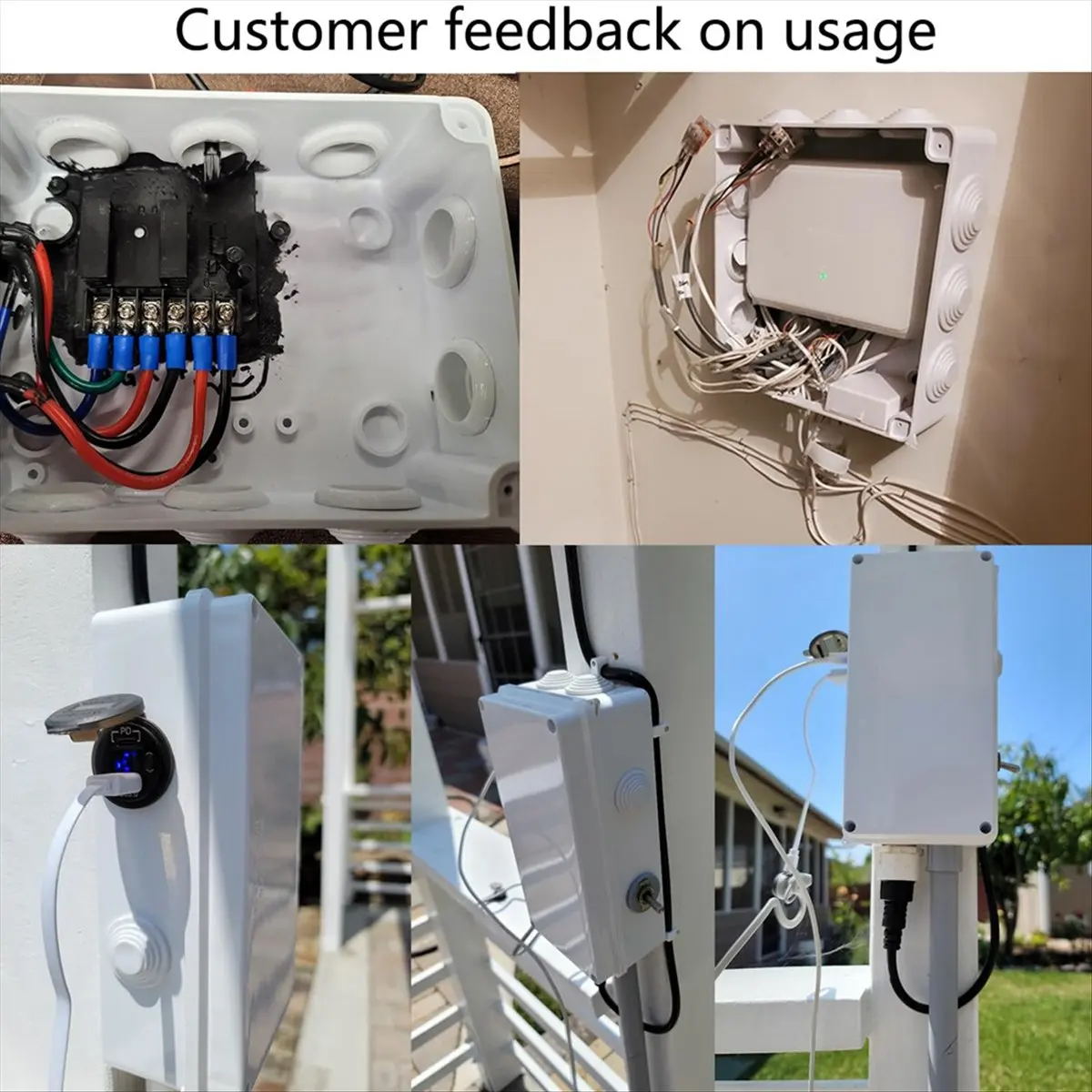 ABFW Electrical Box, Outdoor Waterproof Box IP65 Junction Box with Reserved Holes,Project Box Power Cord Enclosure Black