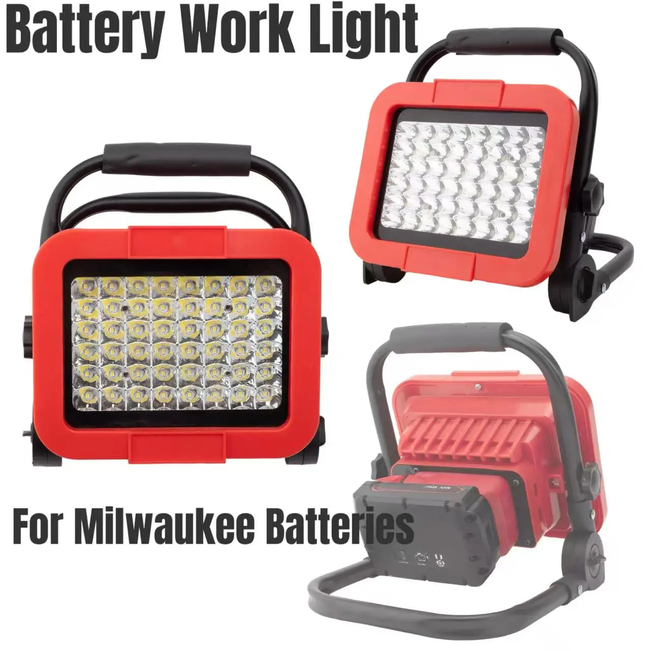 LED Work Light Folding Strip Lamp Torch Flood Light Spotlight Campaign LED Light For Milwaukee Flashlig 18v (No Battery)