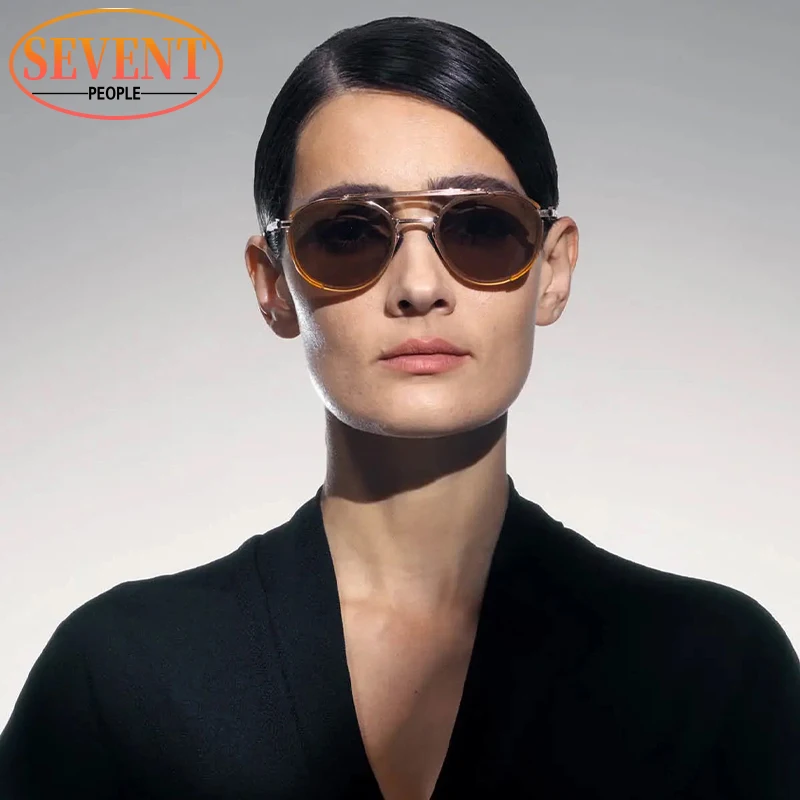 Vintage Retro Oval Sunglasses Women Men 2024 Luxury Brand Designer Double Beam Metal Frame Sun Glasses For Unisex Round Eyewear