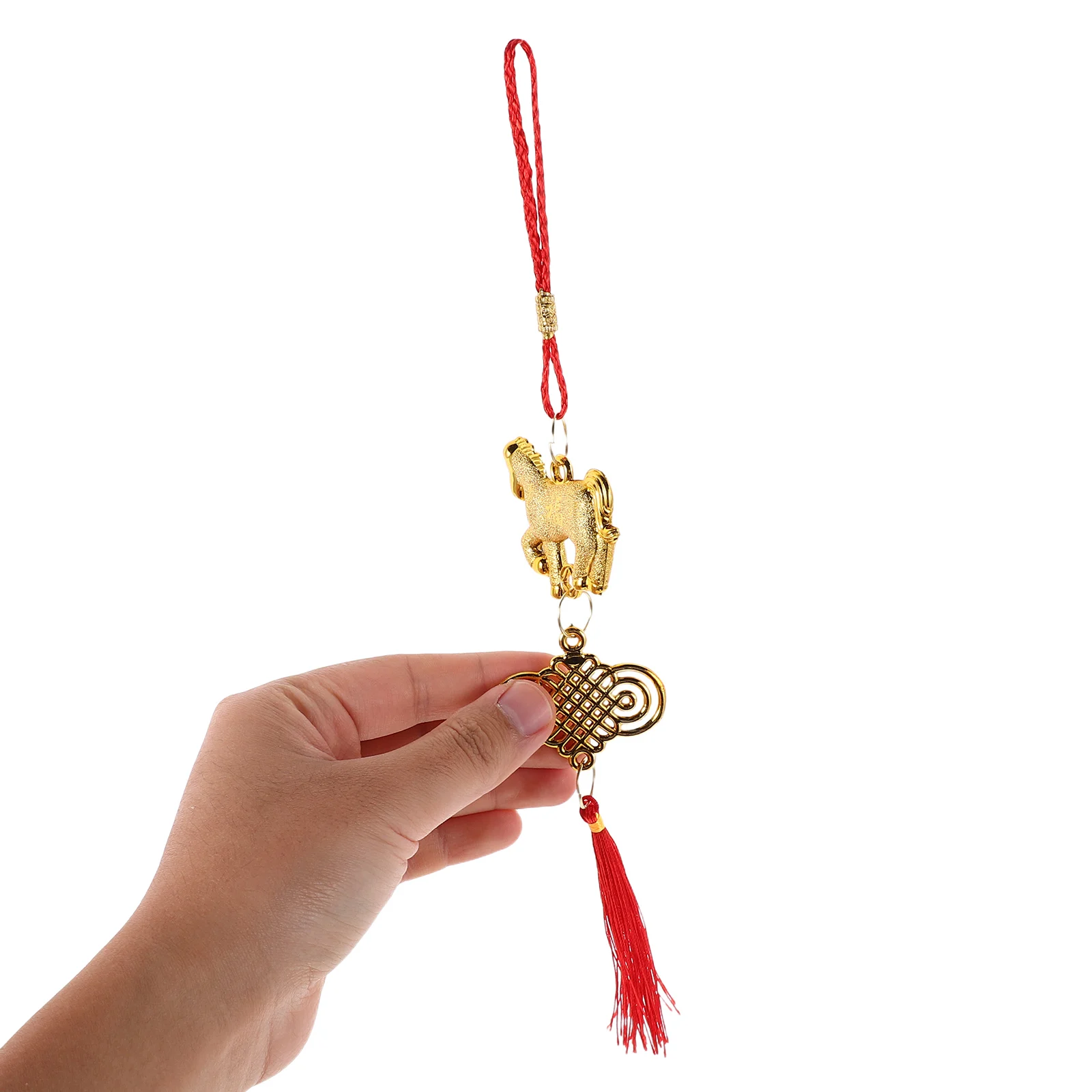 

12Pcs Chinese New Year Hanging Pendant Horse Year 2026 Tassel Ornament Lunar Festival Decoration for Living Room Wall Door Decor