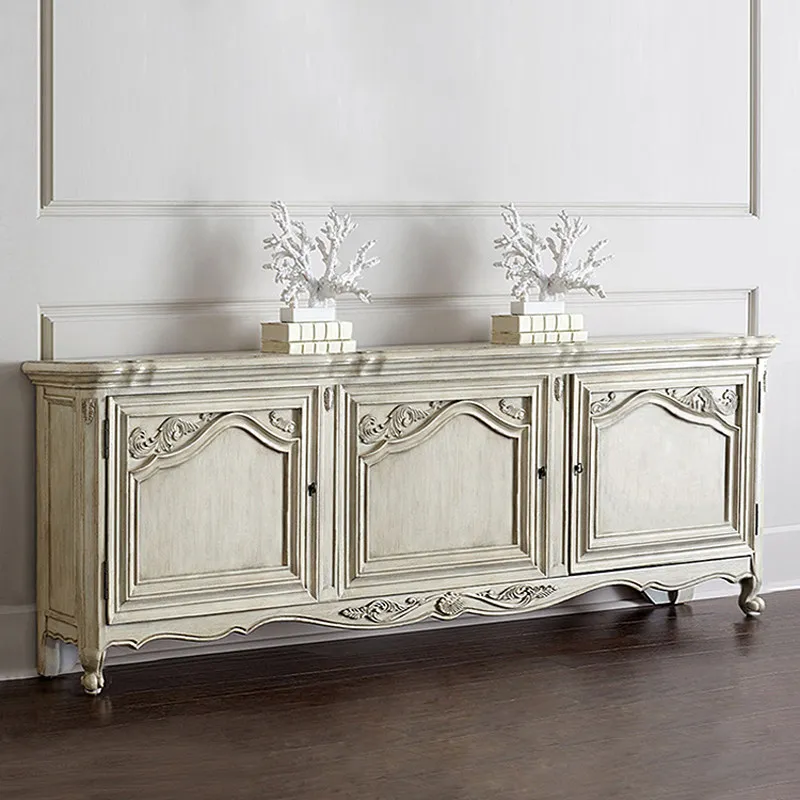 Country Solid Wood TV Cabinet, Vintage Audio-Visual Cabinet for the Living Room