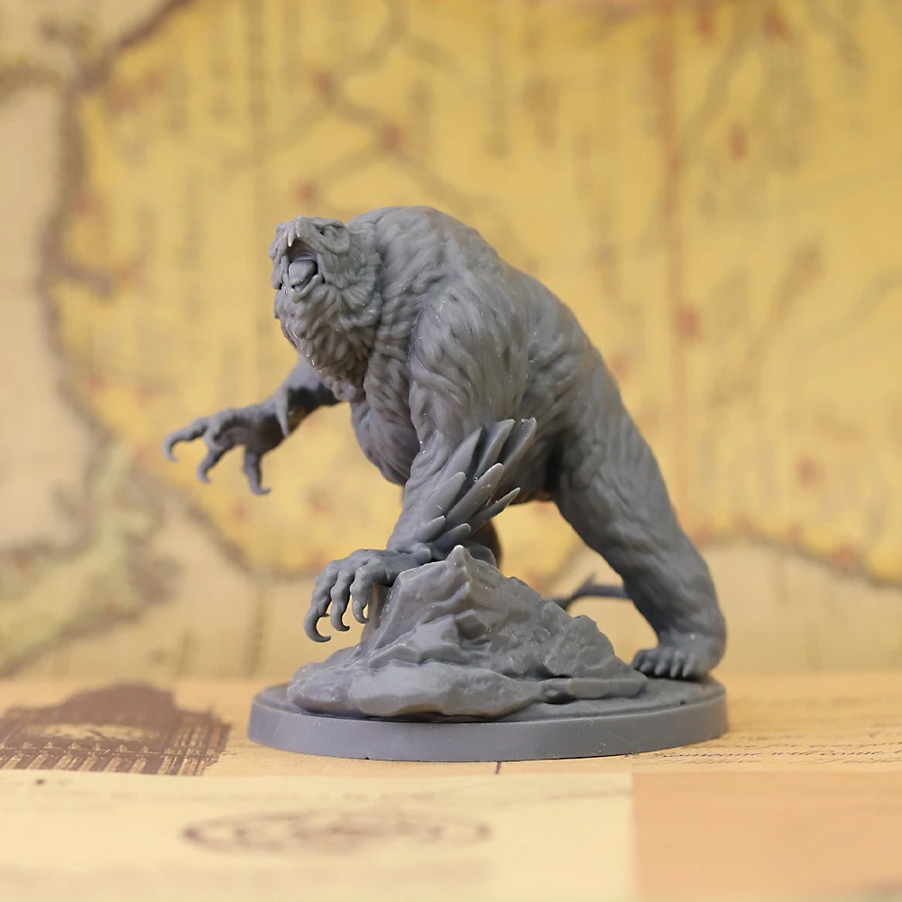 Owlbear Miniature Unpainted Resin Model, DND Tabletop RPG Wargame Fantasy Monster Figure
