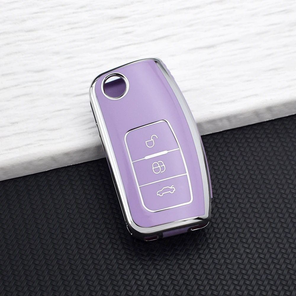 3 Buttons TPU Car Key Case for Ford Focus Fiesta C Max Ka Flip Folding Car Key Shell Remote Fob Cover Accessories