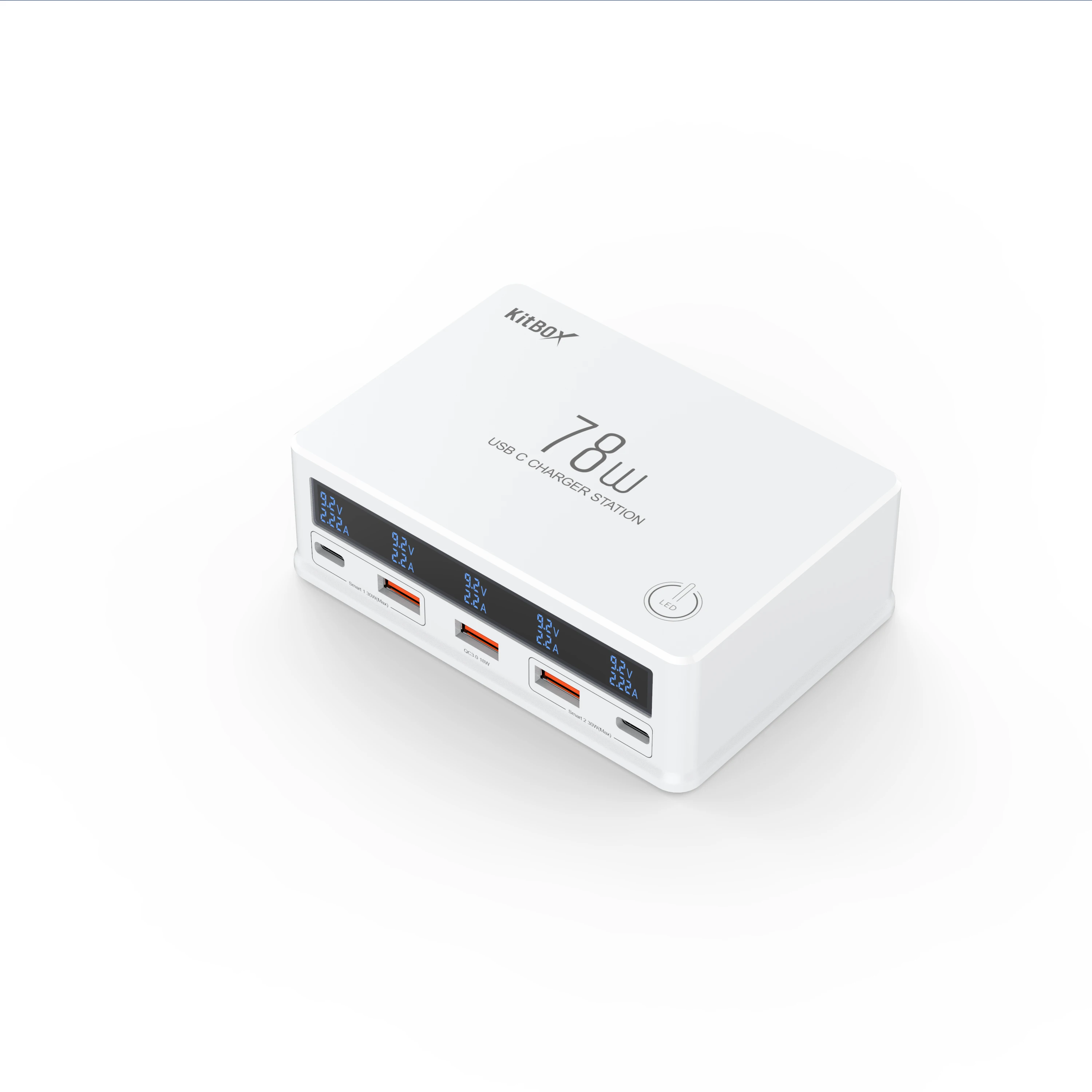 78W Multi-Port Fast Charger Designed for Compact Charging Experiences in the Office, Travel, and Home