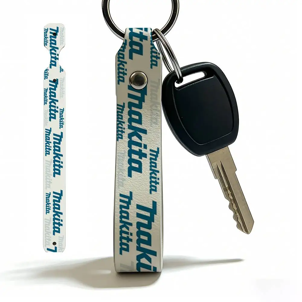 Fashion For Makita PU Leather Motorcycle Keychain Universal Motorbike Key Ring Holder For Riders Men