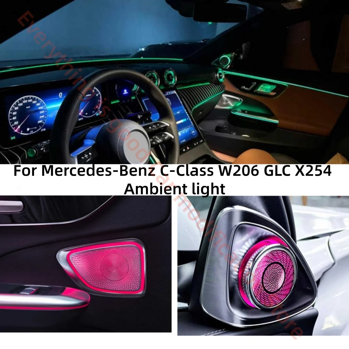 

Ambient light For Mercedes-Benz C-Class W206 GLC X254 rotating tweeter Air outlet Light cover plate Instrument desk lamp strip