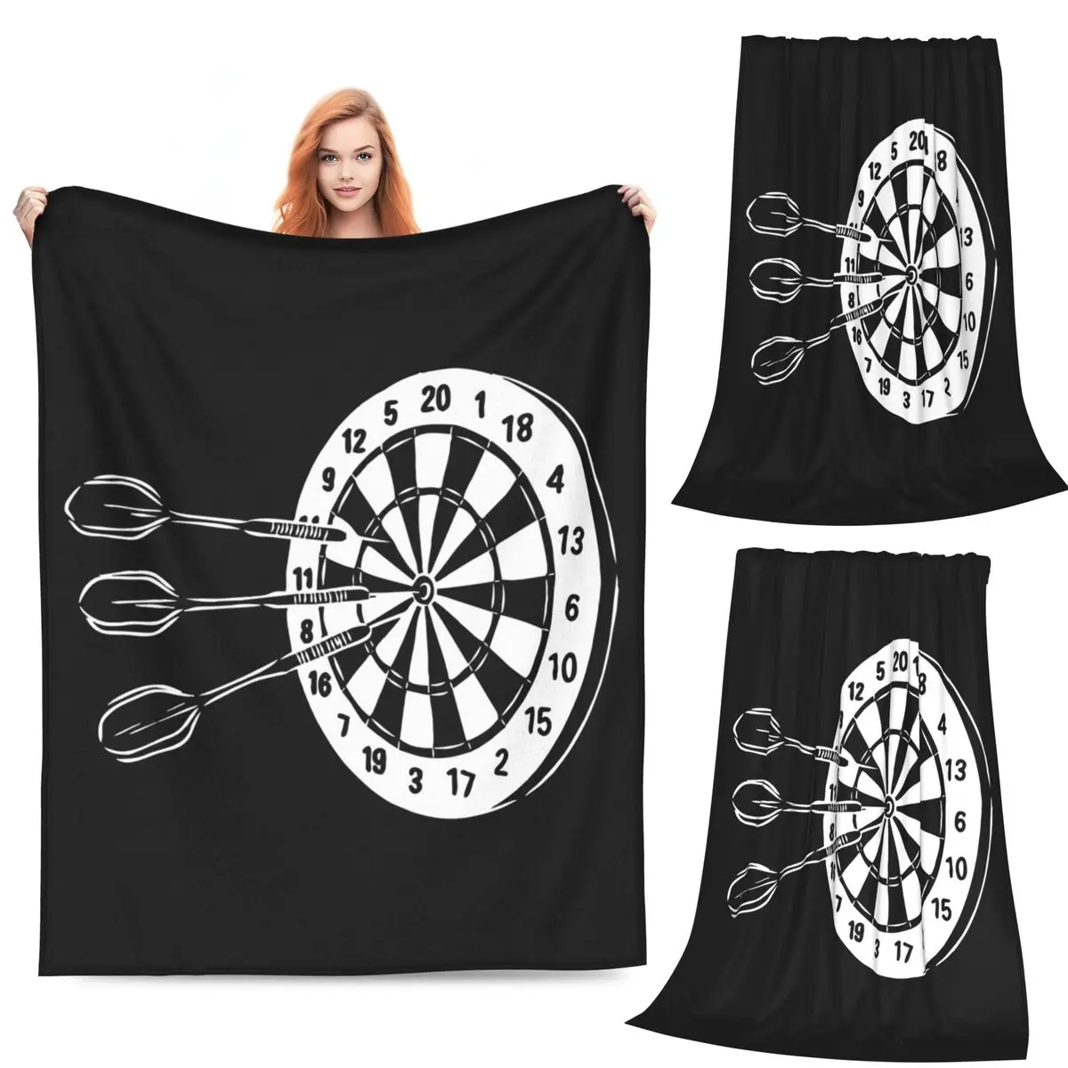 

Dart Target Blanket Fleece Sofa Throw Blanket Warm for Home Bedroom Office Throws Bedspread Quilt