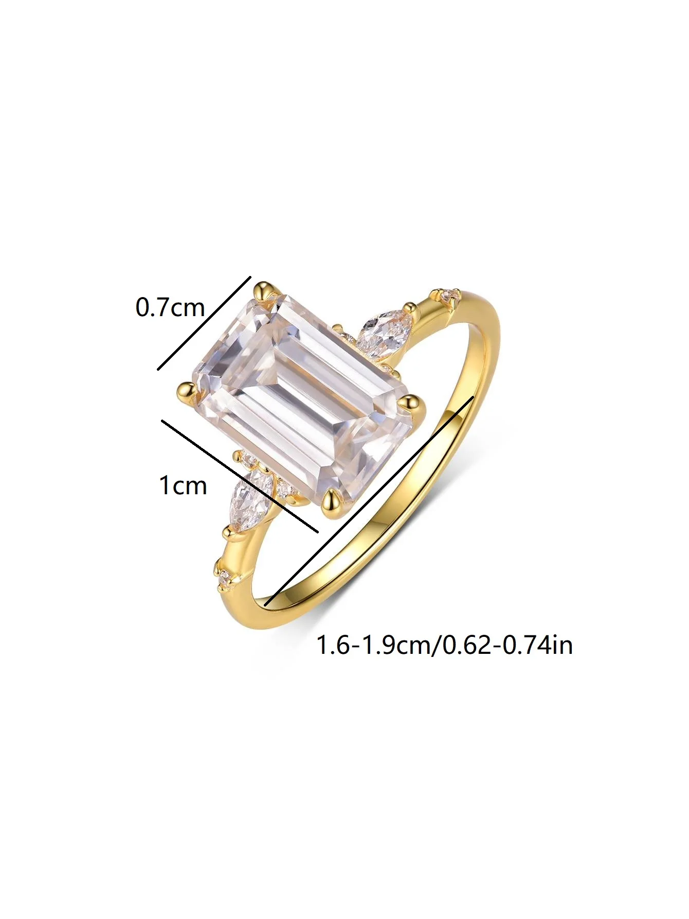 S925 خاتم فضي مستطيل مثمن 7*10 مللي متر 3.5CT مويسانيتي ، مجوهرات عالية الجودة ، عصرية ، مناسبة لتقديم الهدايا