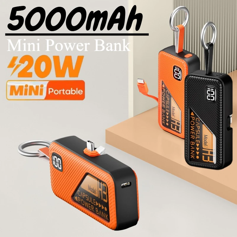 

5000 мАч Mini Powerbank PD 20 Вт Портативное зарядное устройство с быстрой зарядкой для IPhone Samsung Xiaomi Power Bank Внешняя запасная батарея телефона