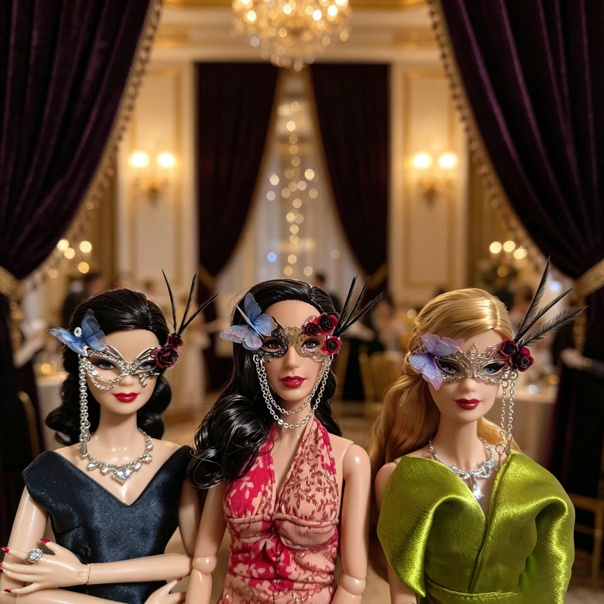 1/6 BJD Doll Jewellery Part Makeup Ball Rose Miss Eye Mask Dinner Party Dress Up Elegant Romantic Eye Mask For Supermodel Doll