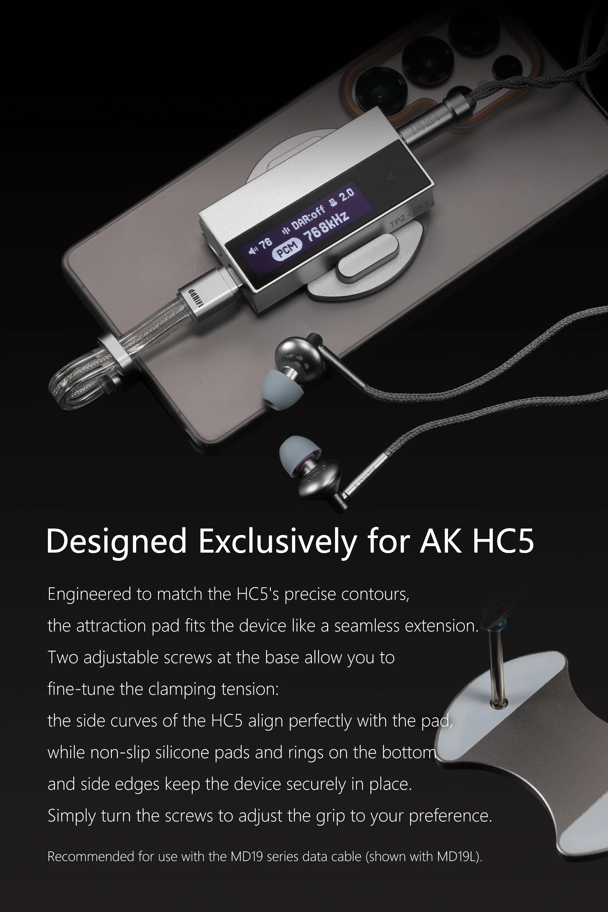 DD ddHiFi P58M-HC5 MagSafe Magnetisches Anziehpad für AK HC5 DAC-Verstärker, CNC AL6063 Aluminium, gebogener N52-Magnet, leicht – Detail 4