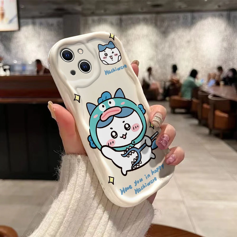 Cute Anime Chiikawas 3D Wave Case For iPhone 15 14 13 12 11 Pro Max Mini X XR XSMAX 8 7 6S Plus Soft Silicone Cover