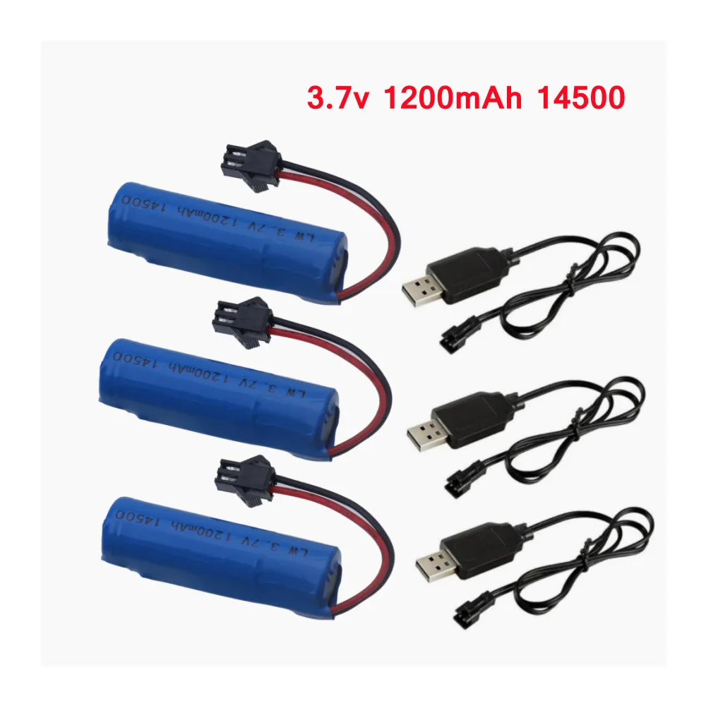 14500แบตเตอรี่สำหรับ C2 D828ของเล่นอุปกรณ์เสริม3.7V 1200MAh แบตเตอรี่ Lipo สำหรับ RC ของเล่นเฮลิคอปเตอร์รถ Baot ถังปืนรถบรรทุกรถไฟ