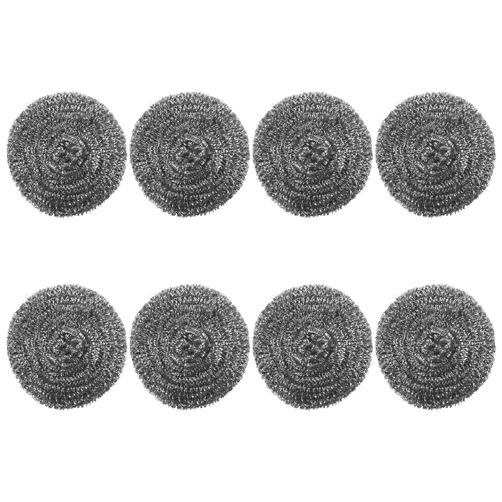 8 Pcs Stainless Steel Wire Ball Pot Scrubber Metal Sponge Cleaning Brush Grill Stone Block Pan Large Dish