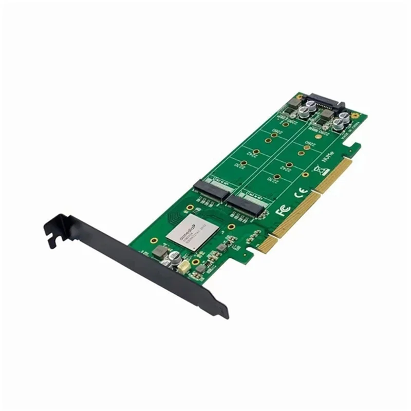 4 Ports ASM2824 PCI-E X16 Adapter Card 4-Channel NVME SSD Conversion Card Ndustrial Server Storage Expansion Card