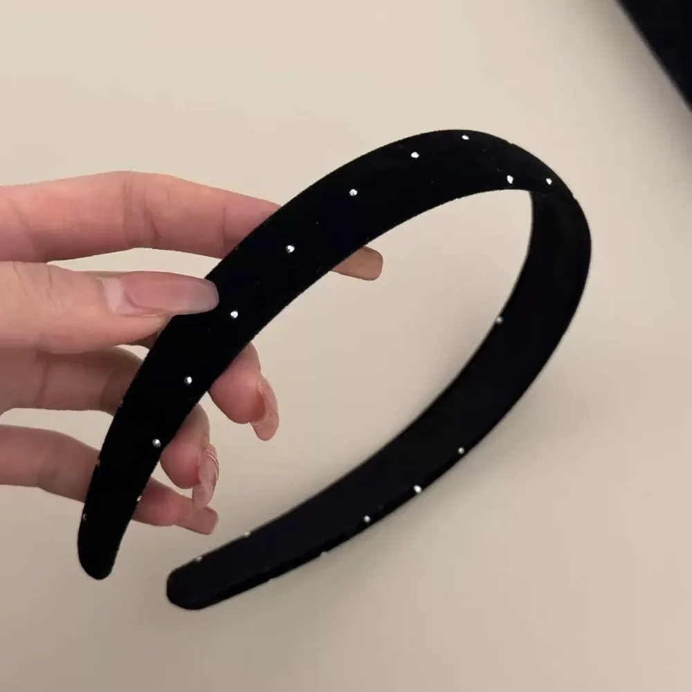 

Fashion Retro Velvet Headband Velvet Red Black Face Wash Hairband Sponge Simple Starry Sky Headband Hair Accessories