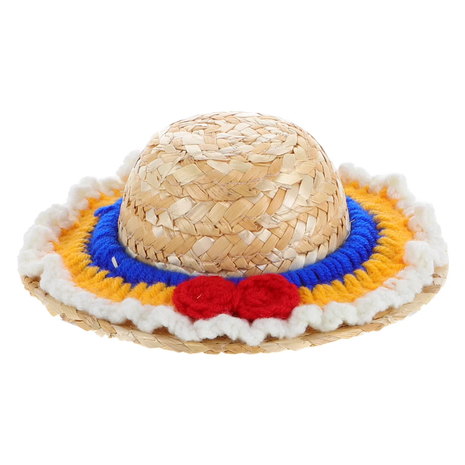 

Car Hat Decorative Robot Woven Car Hat Decor Fashion Dashboard Straw Woven Charm Interior Auto Vacation Garden